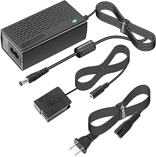 Kimaru DMW-AC10 DMW-DCC8 DC Coupler DMW-BLC12 Dummy Battery AC Power Adapter Kit for Panasonic Lumix DMC-GH2 G5 G6 G7 G80 G81 G85 G5X GX8 FZ300 FZ1000 FZ2500 DC-G90 G95 G99 Cameras.