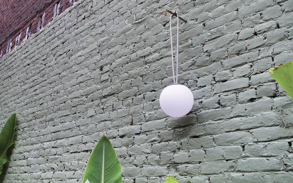 TIBELEC Boule solaire à suspendre LED, 4000K blanc-chaud, IP44, diam. 200mm