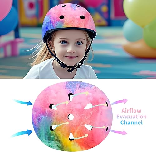 Miniatura 10 de JIFAR Adjustable Bike Helmet with Knee Pad Elbow Pads Guards,Skateboard Helmet for Kids YouthToddler Boys Girls,Helmet and pads for kids 3-5-8-14+