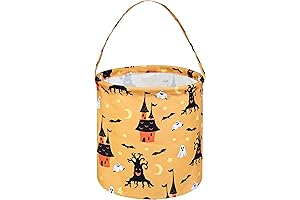 KUNRO Halloween Bag Baby Round Gift Bucket Baskets for Halloween