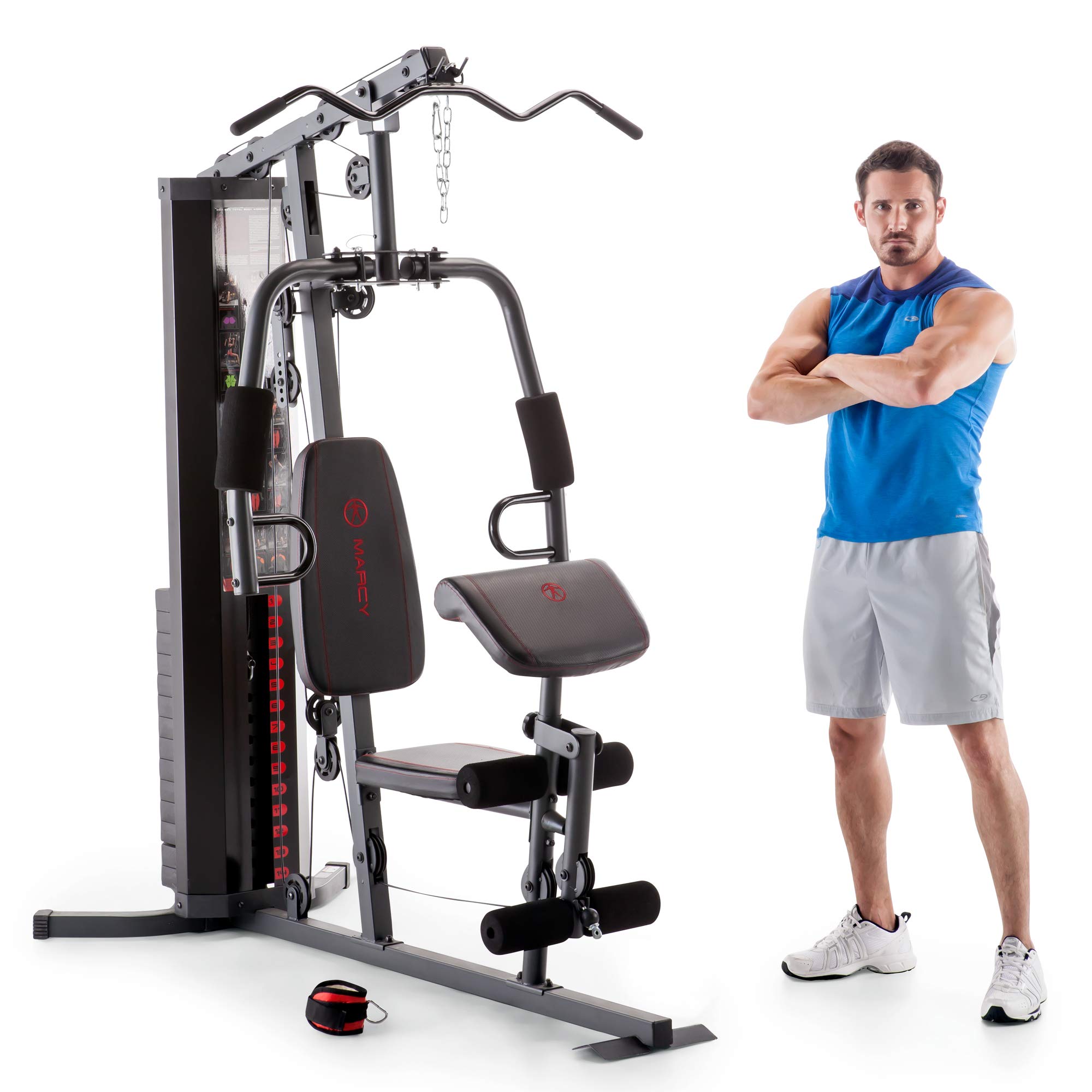 Marcy 150-lb Multifunctional Home Gym Station for Total Body Training. fully banded all boxes 