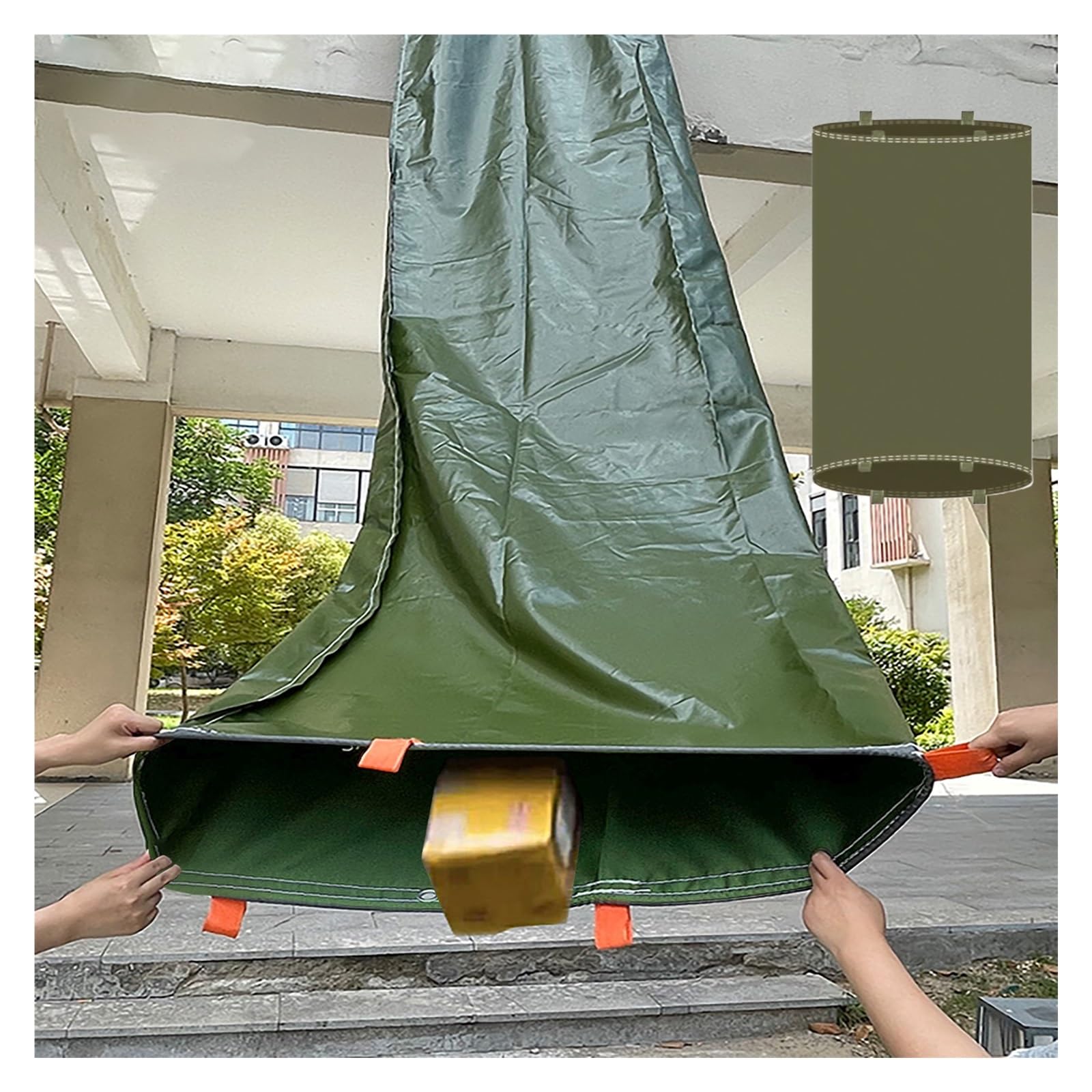 IYUESQ Durable 20m Canvas Unloading Tarpaulin Chute - Heavy-Duty Green Slide for High-Rise Goods Transport - Efficient Load & Unload Solution for Construction & Warehousing