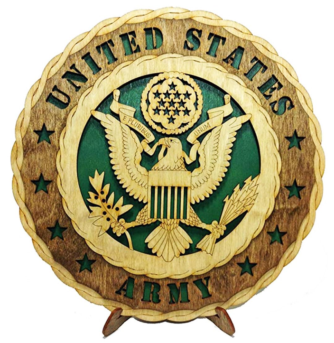 Army Armed Forces Military Decorative Laser Three Dimensional Wooden Wall Plaque