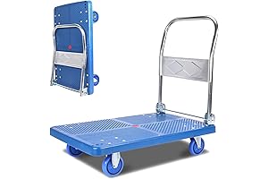 Folding Dolly Cart with Wheels - Collapsible Heavy-Duty Dolley Pull Cart