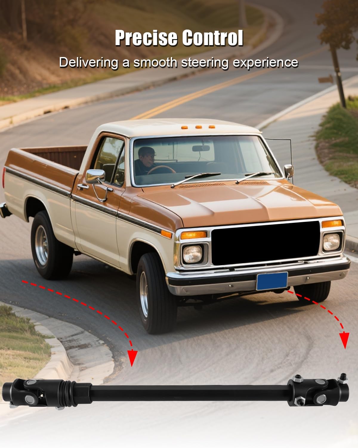 TIKSCIENCE Heavy Duty Telescoping Steering Shaft Replace 000970 Fit for Ford F-100 F-250 1970-1979 F-150 1975-1979