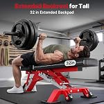 YOLEO Commercial Banc de poids réglable 2315LB ASTM Certifié – 80% Banc d'entraînement à usage lourd pré-assemblé pour le gymnastique à domicile, presse à banc en déclin/à plat/à incline, 2.4" Épaisseur de la plaque & 2 Roues