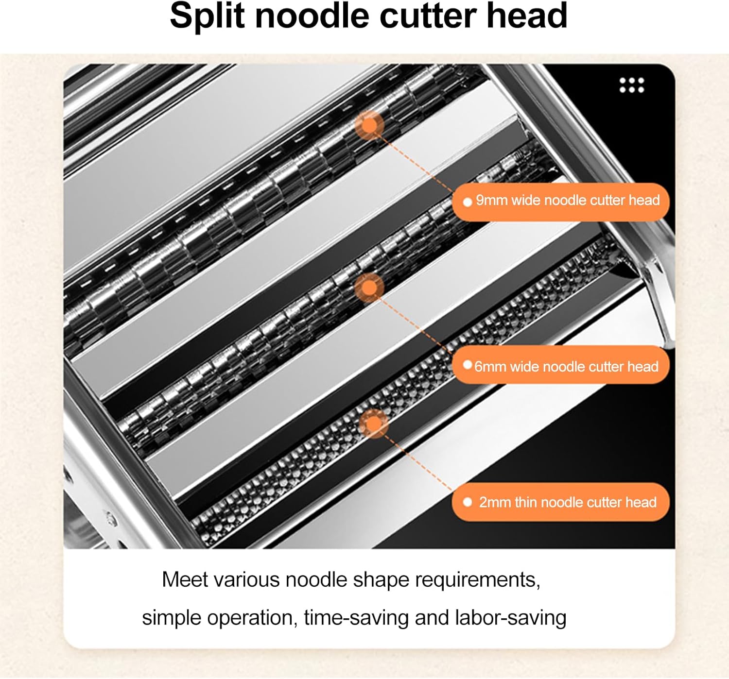 Pasta Maker Machine, 9 Adjustable Thickness Settings, 3 Adjustable Widths, 2-in-1 Noodles Maker with Rollers and Cutter, Perfect for Spaghetti, Fettuccini, Lasagna or Dumpling Skin,Silver