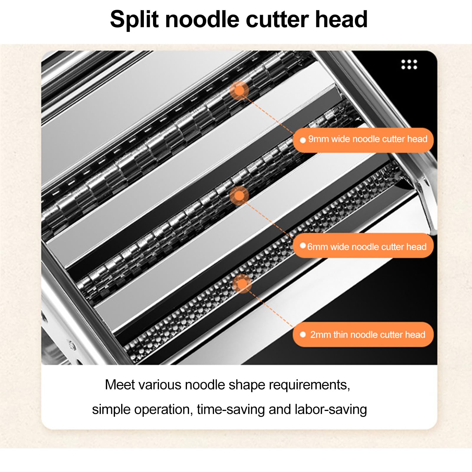 Machine à pâtes, 9 réglages d'épaisseur réglables, 3 largeurs réglables, machine à nouilles 2 en 1 avec rouleaux et cutter, parfaite pour les spaghettis, fettuccini, lasagnes ou raviolis, argent