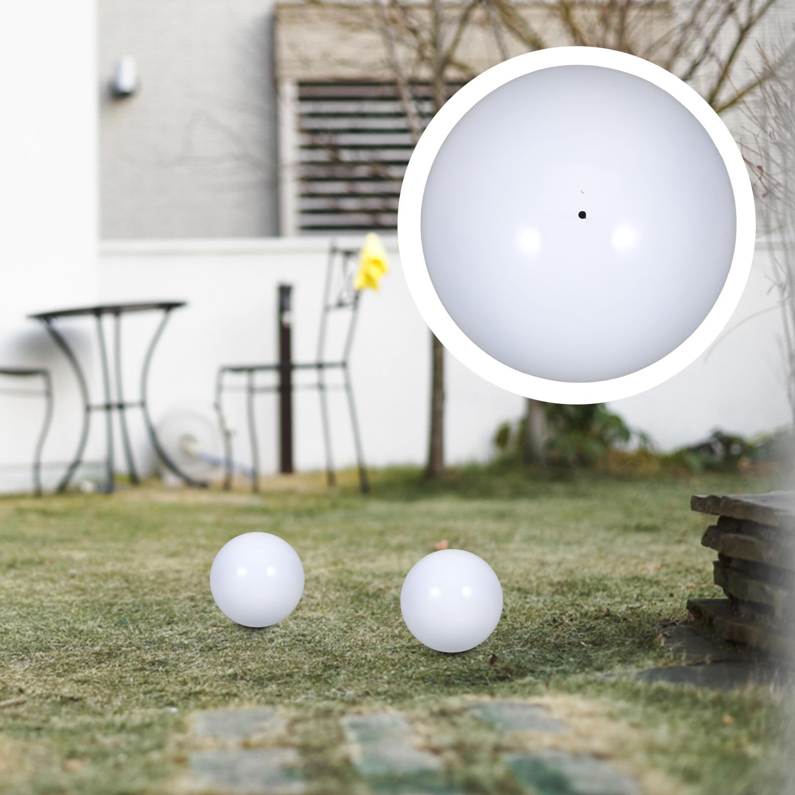 Sfera Riflettente da Giardino in Acciaio Inossidabile Bianco Finitura Specchiata per Decorazione Esterno e Effetto Visivo Interessante
