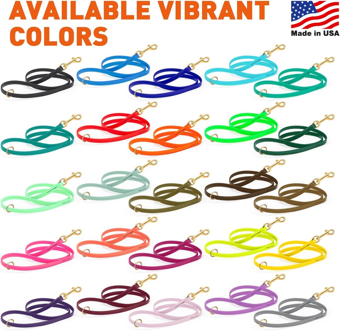 Viper Biothane K9 Working Dog Leash Waterproof Lead for Tracking Training Schutzhund Odor-Proof Long Line with Solid Brass Snap for Puppy Medium and Large Dogs 4ft, Hunter Green