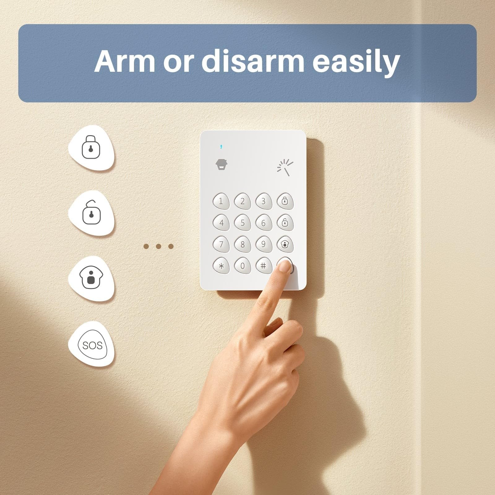 CHAUNGO Tastiera Senza Fili con Lettore RFID per Sistema di Allarme di Sicurezza per la Casa KP-700 - Allarme On/off - Blocco Automatico - Tastiera Autonoma con Batteria per Antifurto - Chuango