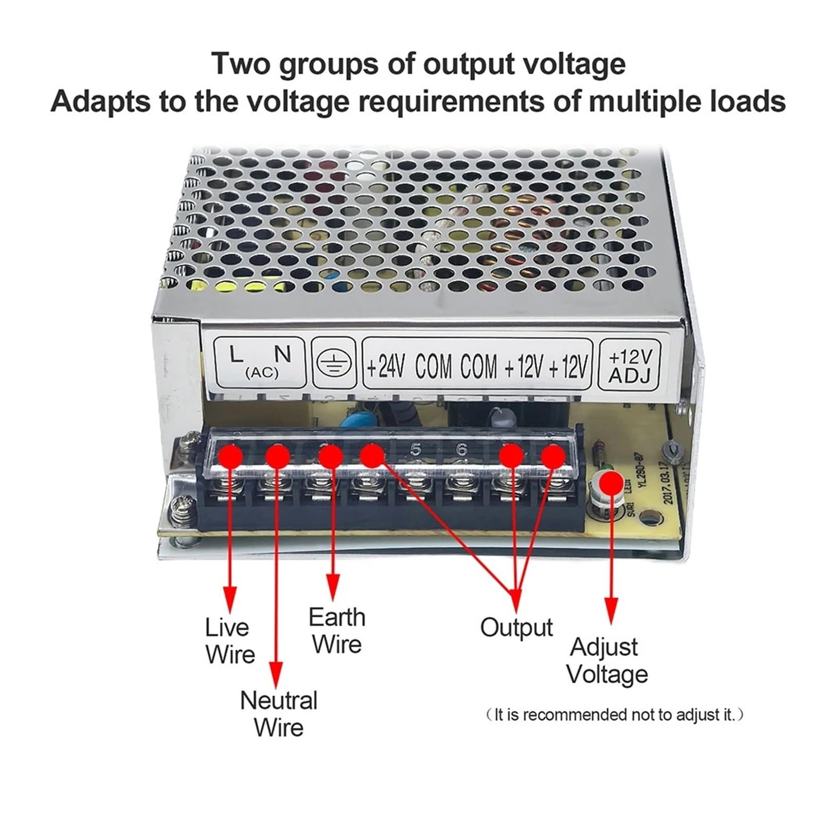 Alimentatore switching a doppia uscita D-120A/B/C 5V 12V 24V
