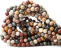 Vista 130 de 60 cuentas redondas sueltas de piedra dálmata natural de 0.236 pulgadas (0.236 in) para hacer joyas, hallazgos de bricolaje, 1 hebra de 15 pulgadas