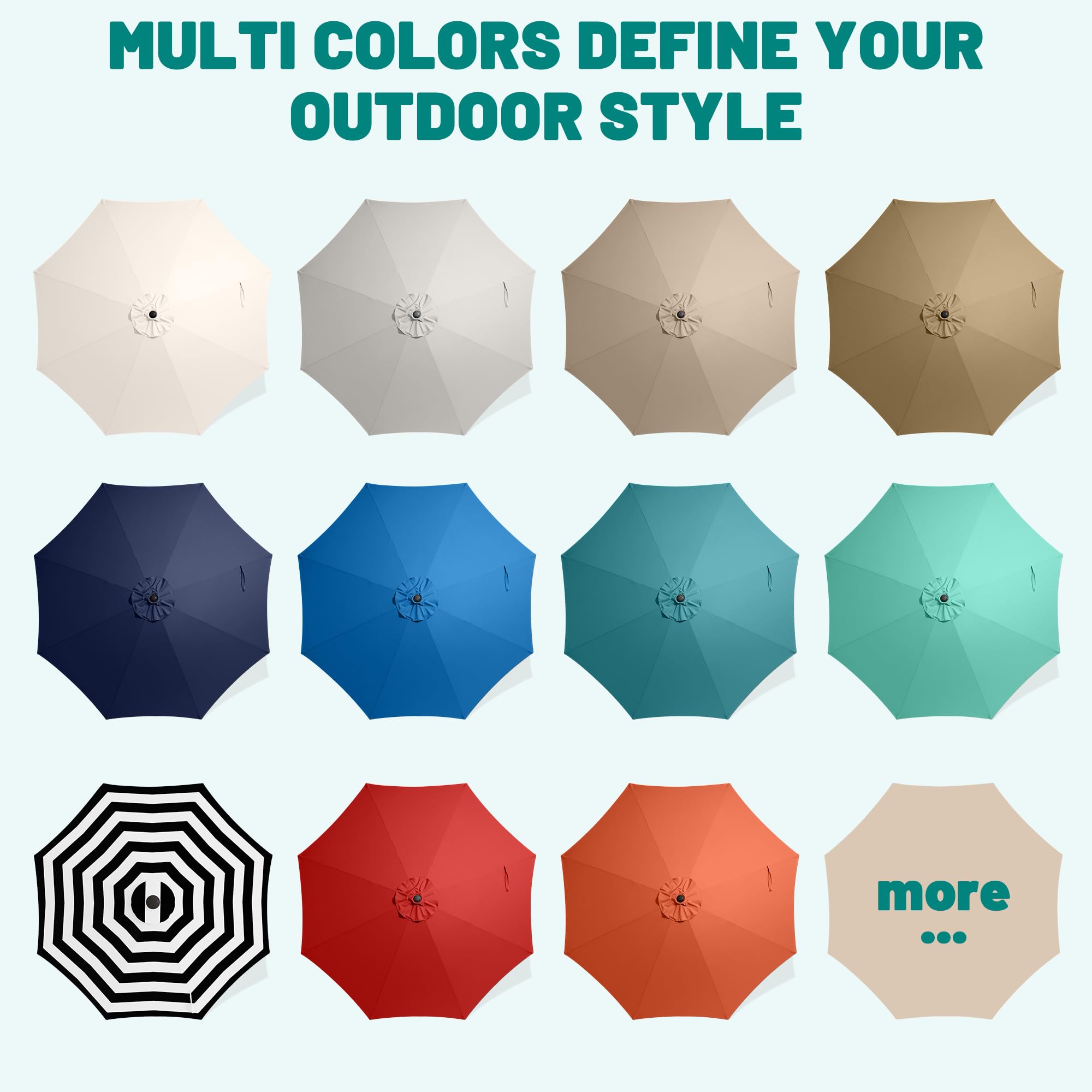 Amazon.com : AreShark 9FT Patio Umbrella Replacement Canopy
