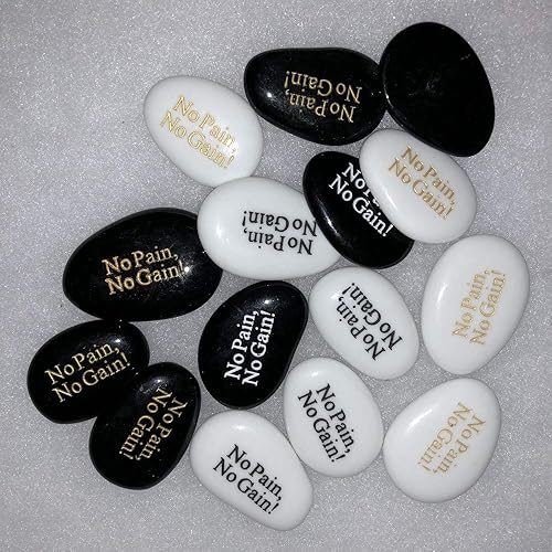 Piedras inspiradoras grabadas de cristal con texto en inglés Believe Compassion Blessed Faitful Gratitude Hope Love Lucky Pray God Bless America