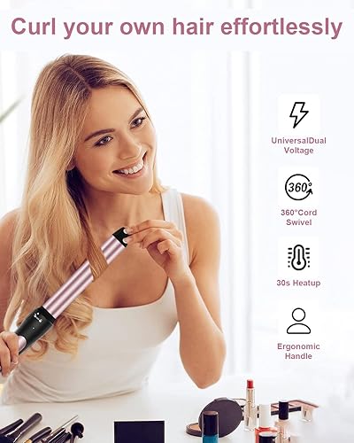Miniatura 5 de Rizador 6 en 1, juego de rizador de 3 barriles con cepillo para rizar (1.5 pulgadas) y 5 varitas rizadoras de cerámica intercambiables (0.35 a 1.25