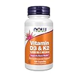 NOW Supplements, Vitamin D-3 & K-2, 1,000 IU/45 mcg,Plus Cardiovascular Support*, Supports Bone Health*, 120 veg Capsules