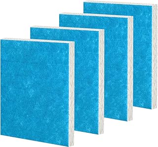 4pack Upgraded Blue Mesh Treated Layer HFT600 Filter T Humidifier Wicking for Honeywell Top Fill Tower Humidifier HEV615, HEV620, Replacement Filter T, Replace Parts HFT600T HFT600PDQ