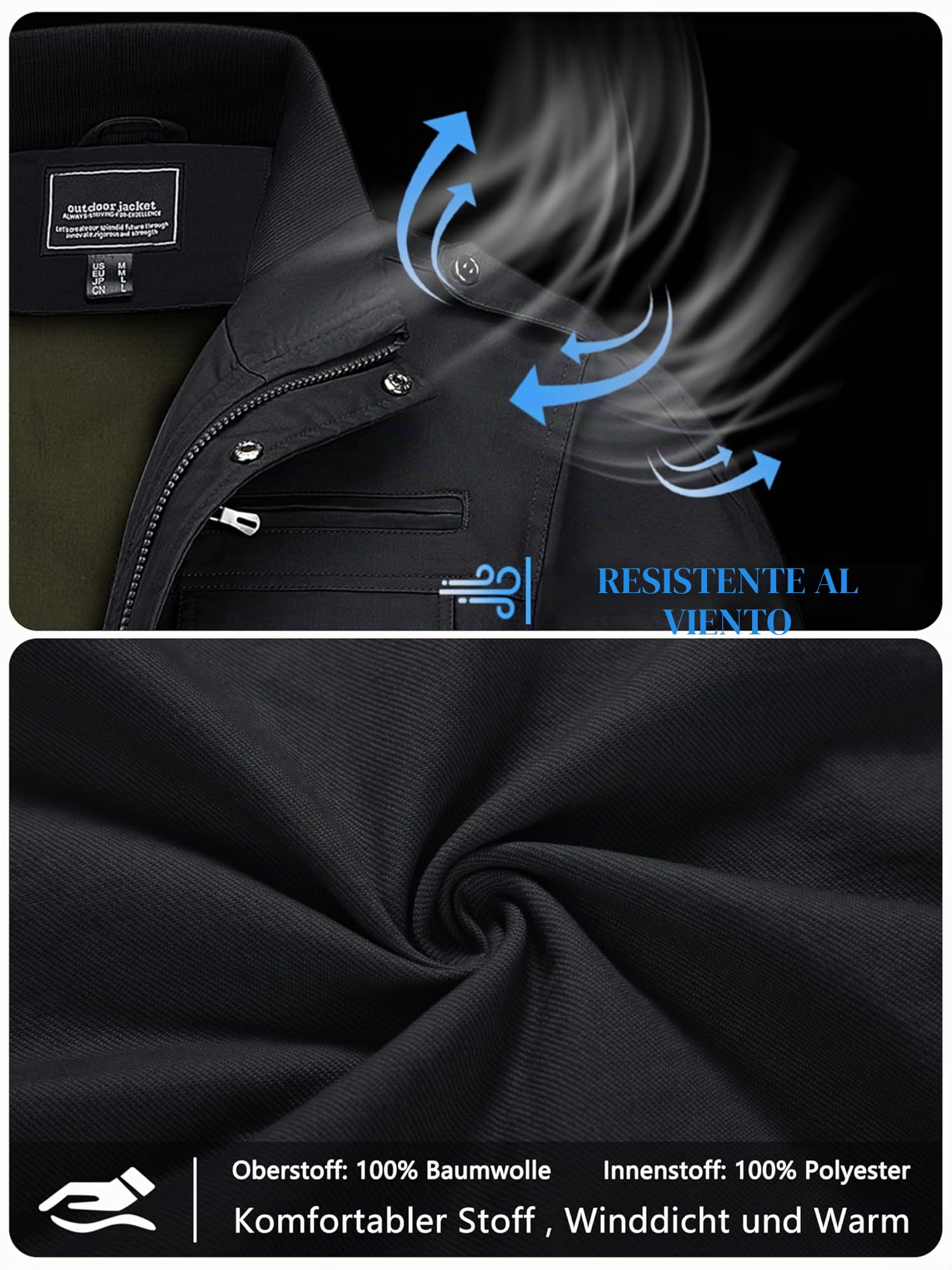 MAGCOMSEN - Chaqueta ligera casual de algodón con bolsillos con cremallera, para invierno y otoño, para hombre