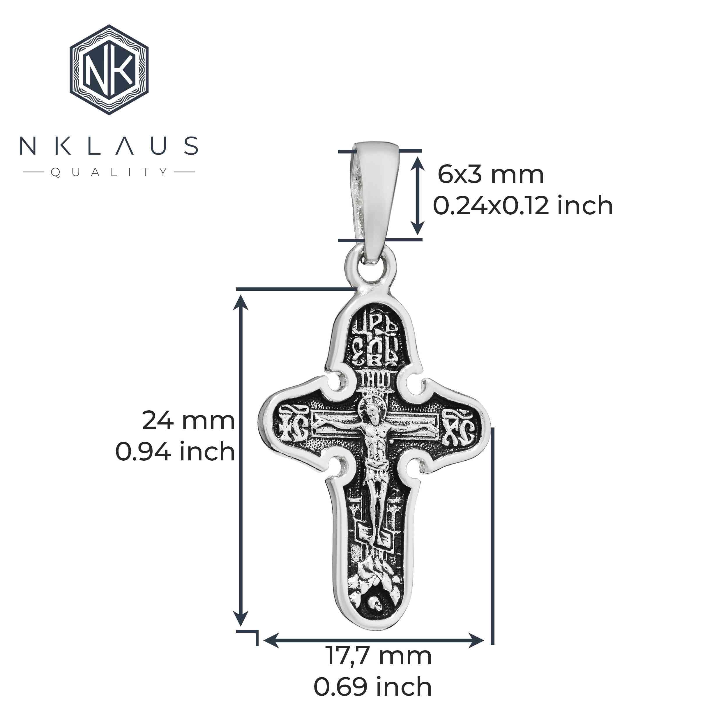 NKlaus Exquisiter zawieszka do łańcuszka ze srebra próby 925, krucyfiks, 24 x 17,5 mm, elegancja w szczegółach 15465, Srebro