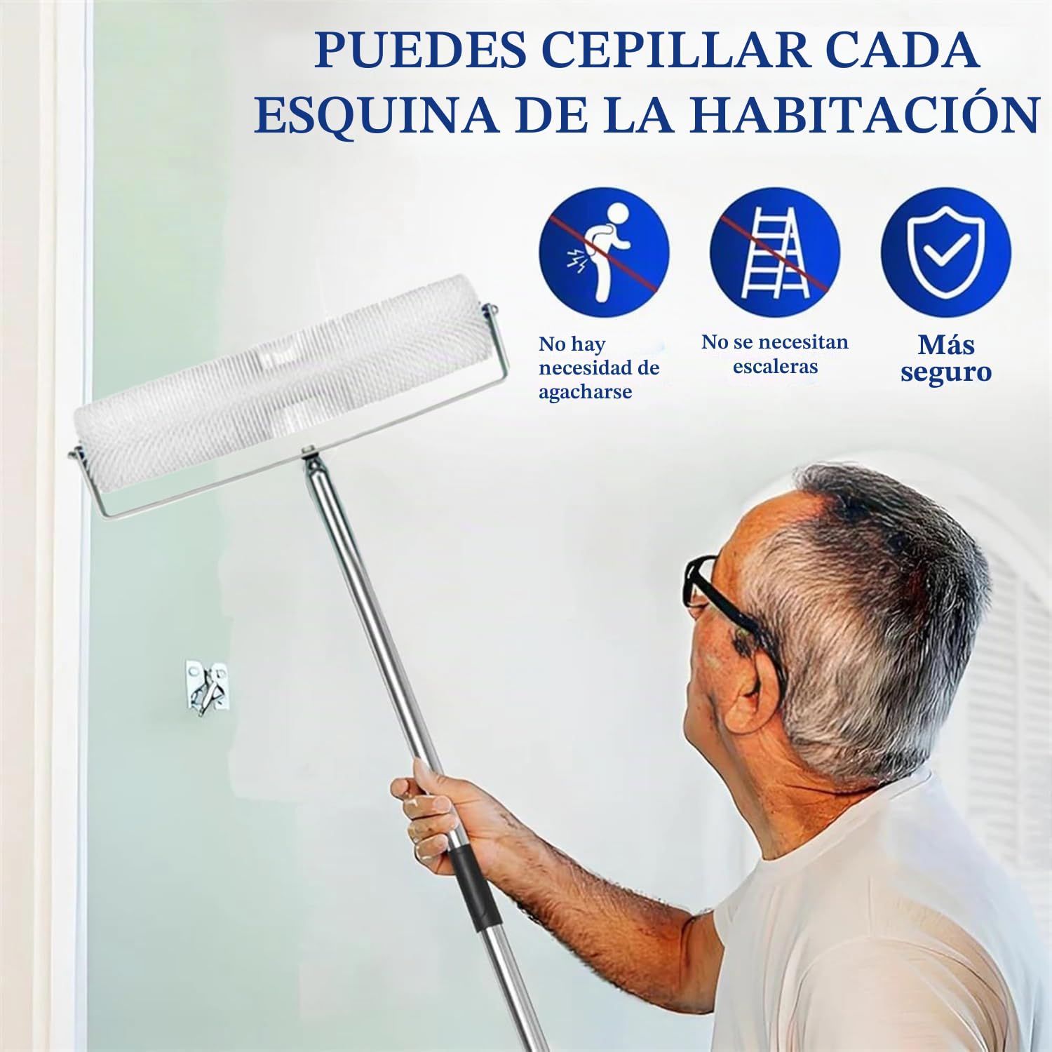 Kit De Herramientas De Autonivelación De Cemento - Herramientas De Cemento Autonivelante,Palo Telescopico Limpieza 175 Cm,Con Pinchos Para Cesped 30 Mm,Para Nivelar La Pared Del Suelo Compuesto