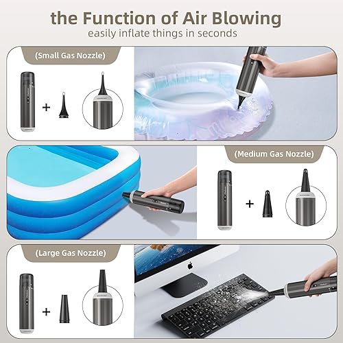 Miniatura 6 de Chuboor Aspiradora de mano, potente aspiradora de automóvil de 13000 PA, de alta potencia, recargable, mini aspiradora portátil con luz LED SOS,