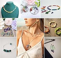 Vista 4 de LAIDANLA Cuentas de piedra de chip de jade blanco de 400 unidades, cuentas de piedra natural de 5 a 8 mm, piedras curativas irregulares de cristal