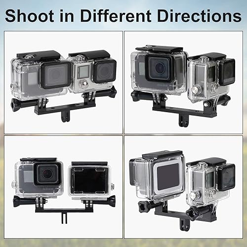 Miniatura 4 de Adaptador doble de aluminio con rosca de tornillo trípode de 14 pulgadas para GoPro Hero 1098765432, YI, D JI Osmo Action Cámaras compatibles con