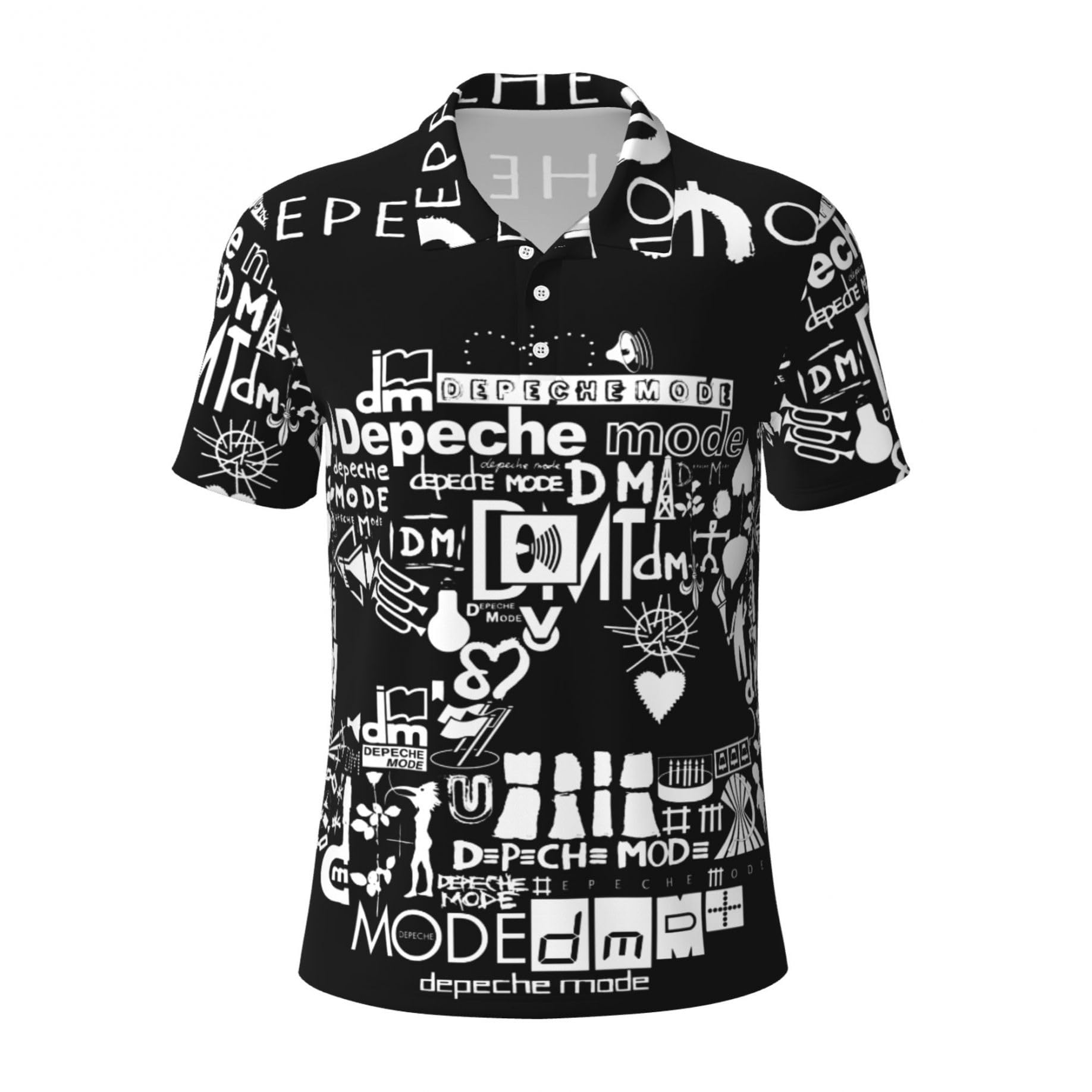 Men's Mode Music De&PE&Che Band Polo Shirts 3D Print Golf Short Sleeve Tee Quick Dry Fashion Design Shirt for Men