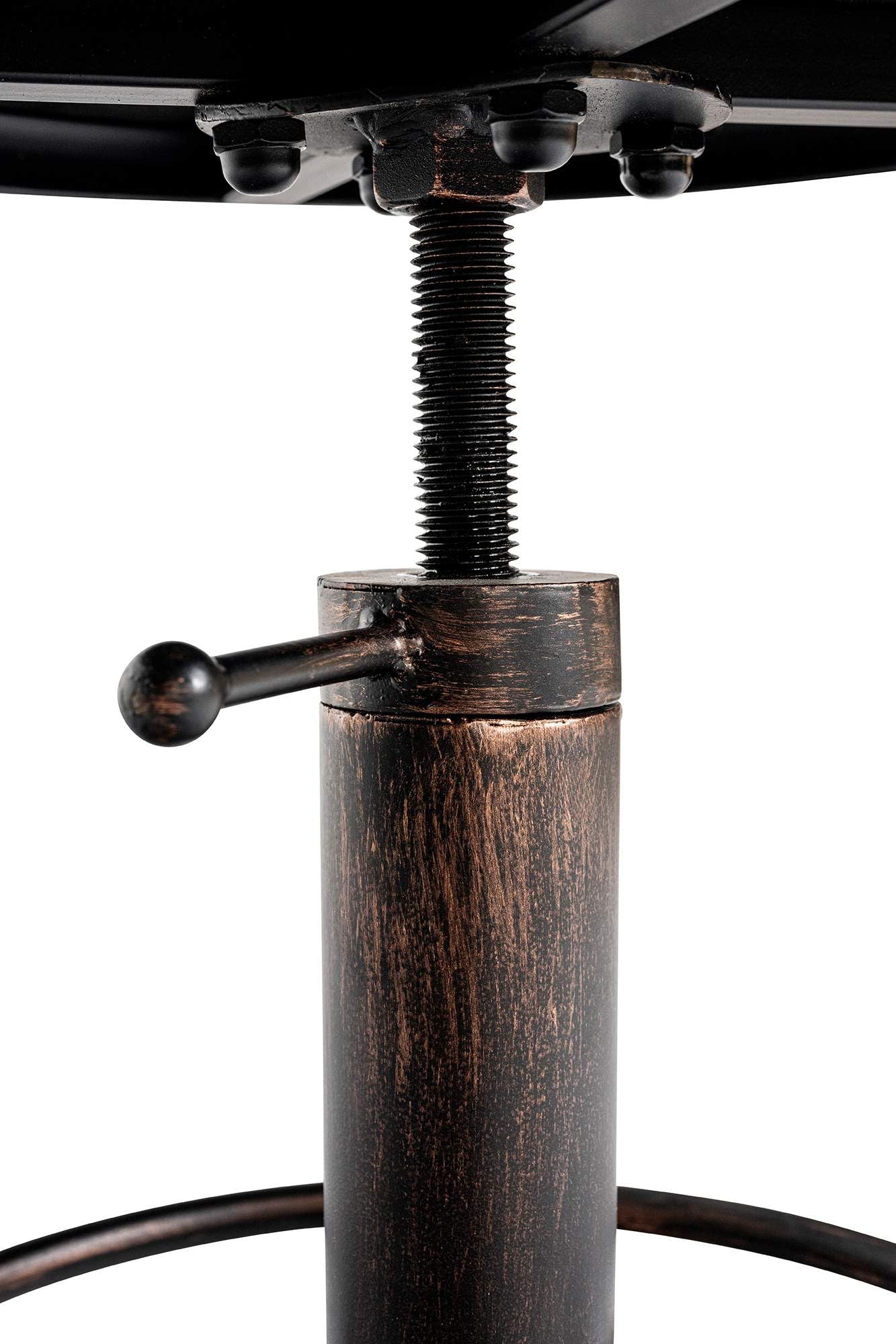 CLP Set di 2 sgabelli Destin in similpelle I Sgabello imbottito regolabile in altezza I Sgabello imbottito dal design industriale, Colore:bronzo