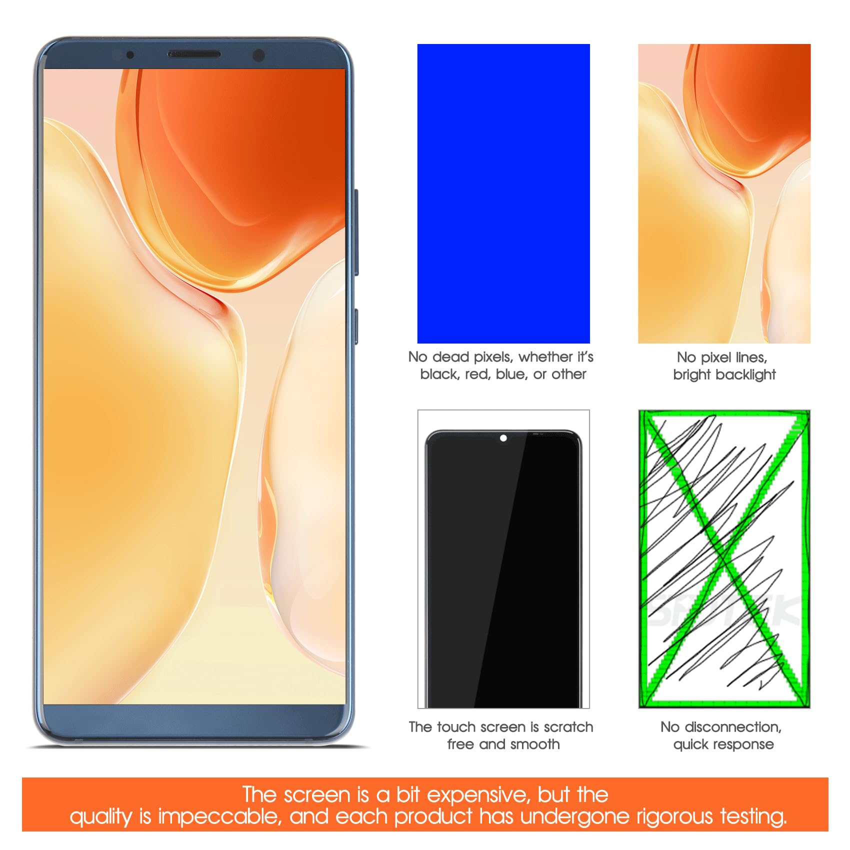 AGCUT Schermo LCD per Huawei Mate 10 Pro LCD Display per Mate 10 Pro BLA-AL00 BLA-TL00 BLA-A09 BLA-L09 6.0" Schermo di Ricambio Touch Screen Assembly con Riparazione (Blu con Telaio)