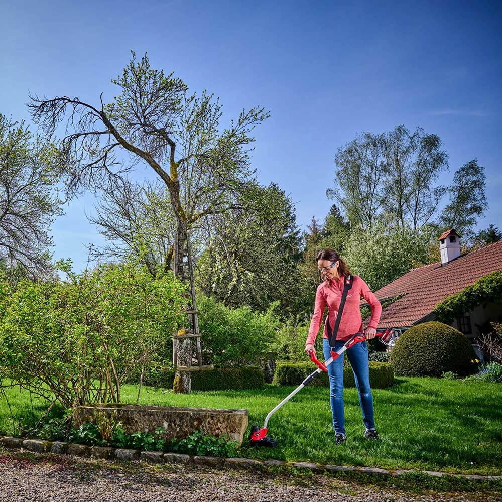 Einhell Akumulatorowa podkaszarka do trawy GE-CT 18/33 Li E-Solo Power X-Change (18 V, szerokość cięcia 33 cm, Flowerguard, automatyczna funkcja TIPP, w zestawie szpula żyłkowa, bez akumulatora) | PXC | 18 V | szerokość cięcia 33 cm | szpula żyłki | autom