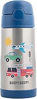 Vista 7 de Stephen Joseph Botellas de acero inoxidable de doble pared, botella de agua aislada para niños pequeños, botella aislada al vacío con popote, Abeja
