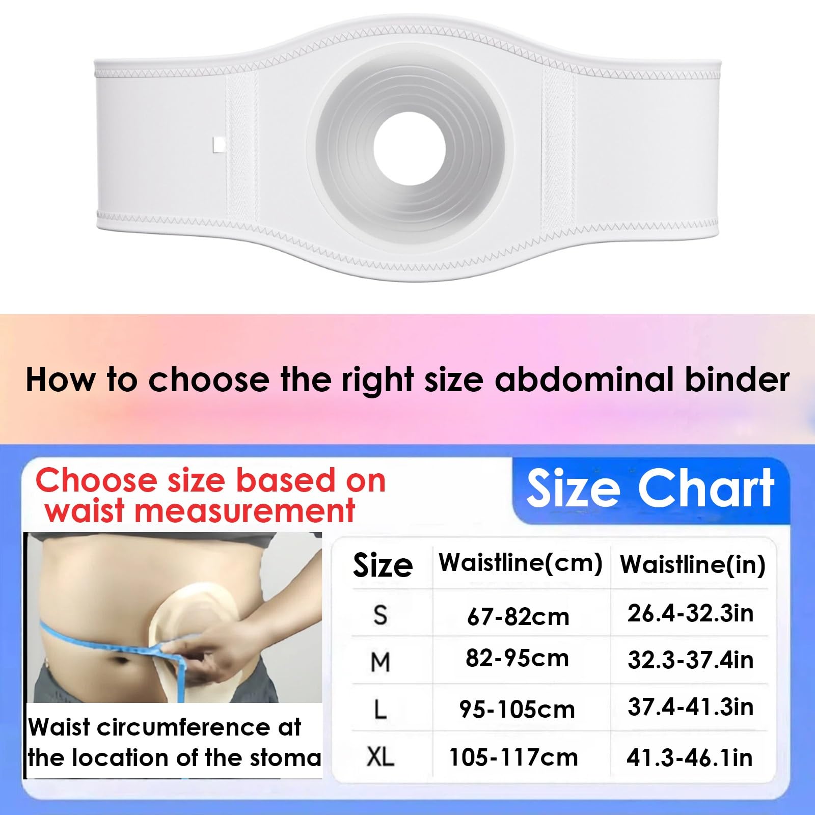 Cintura Regolabile per Stomia per Uomo e Donna, Cintura per Colostomia con Fori di Diverse Dimensioni, Utile per Fissare la Sacca per Stomia, Guaina Comfort Post-Operatoria(X-Large)