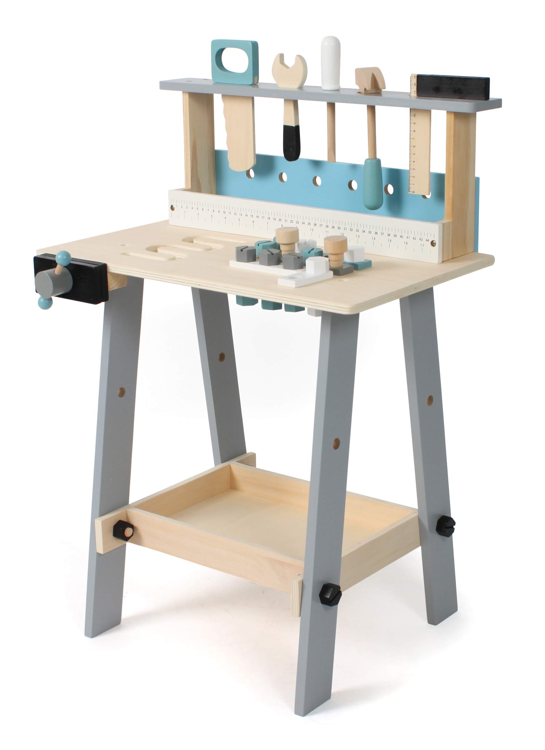 Bayer Chic 2000 Kinder-Werkbank | Holz | Mit Werkzeug & Zubehör | Robuste Werkbank aus Holz für kleine Handwerker. Inklusive umfangreichem Zubehör. Fördert Geschick & Kreativität ab 3 Jahren.