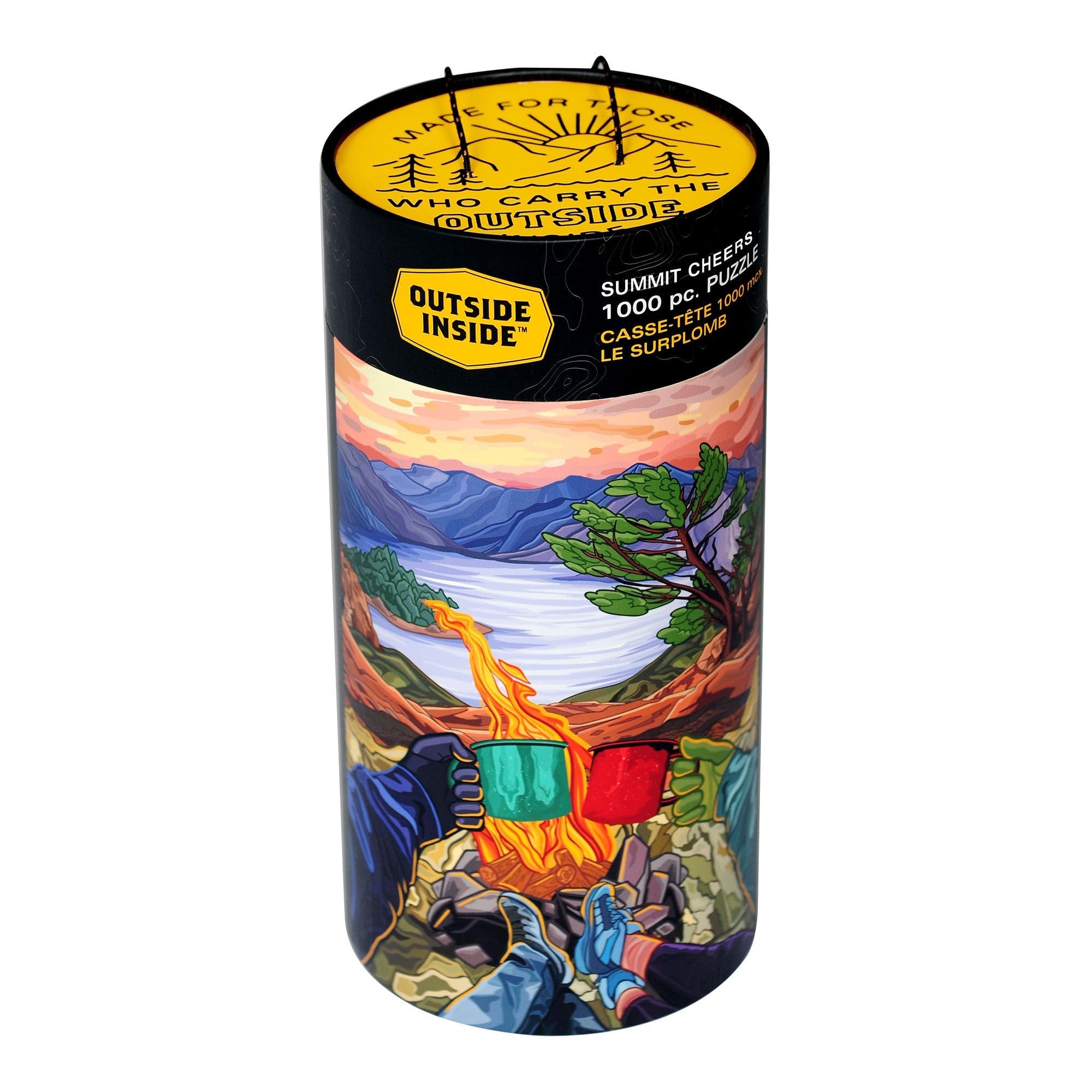 Outside Inside Summit Cheers Puzzle - Rompecabezas de 1000 piezas para camping, viajes, hogar y cabina