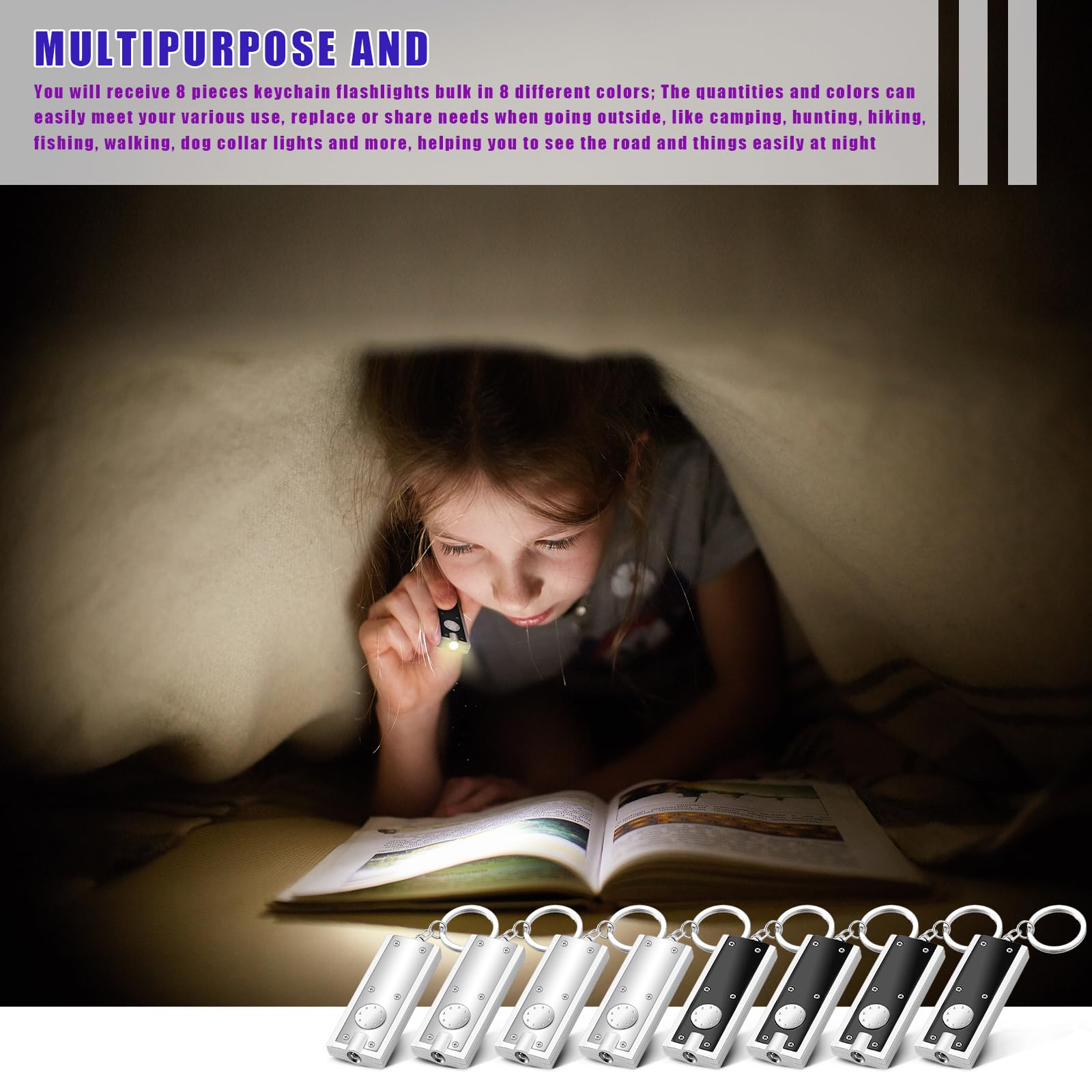 Glooglitter Pcs Mini Keychain Flashlight LED