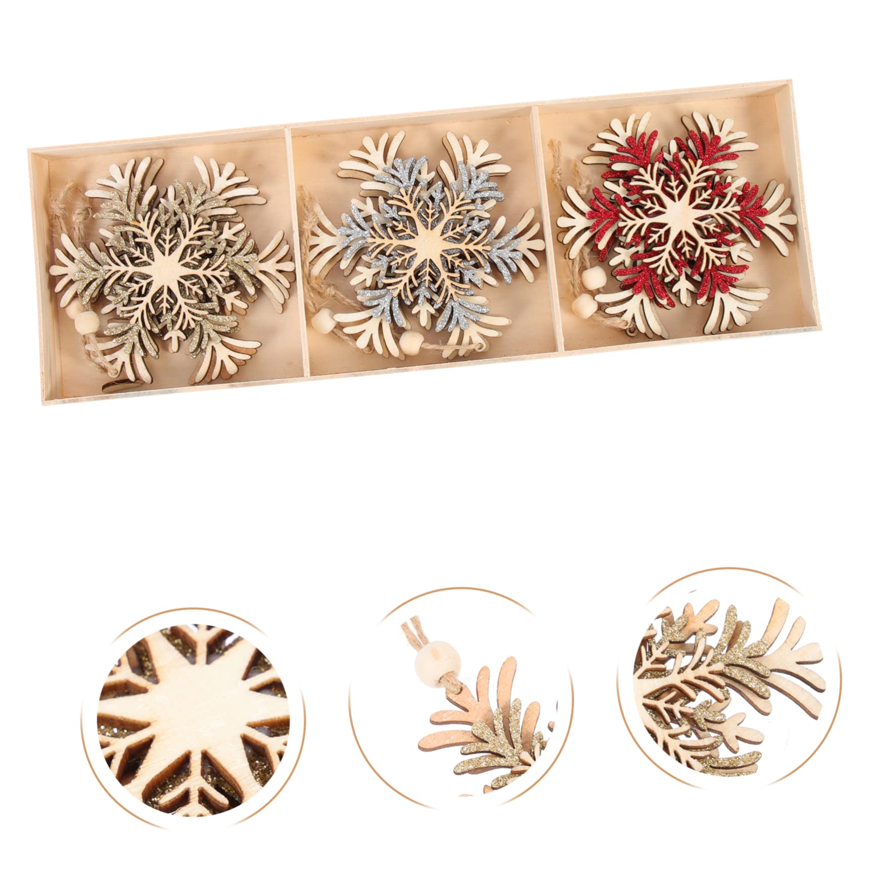 TOPBATHY 18 STK Hölzerner Weihnachtsbaum Schnee Christbaumschmuck Zum Aufhängen Weihnachtsdekoration Zum Aufhängen Weihnachtsdekoration Drinnen Weihnachtsbaum Hängende Dekoration