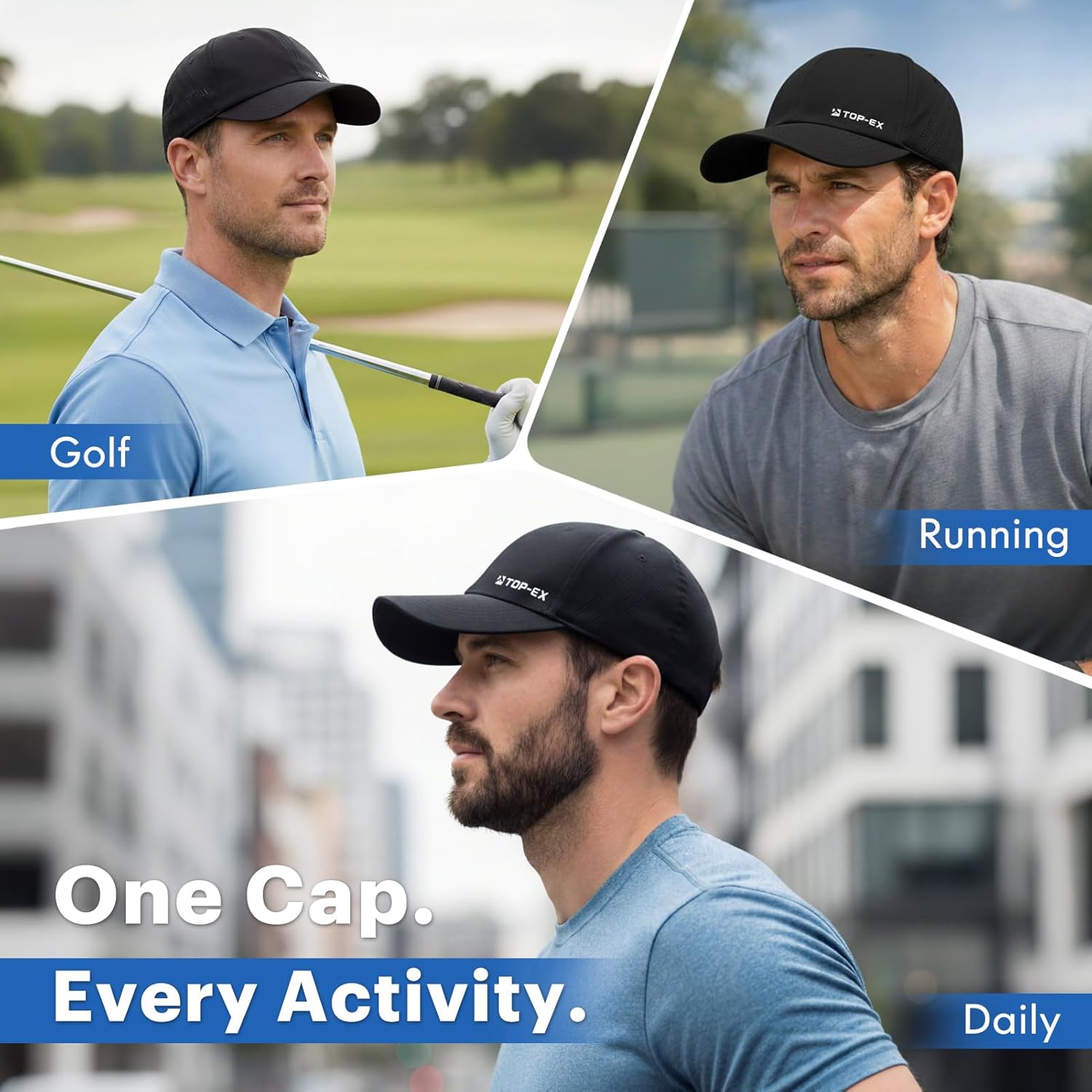 TOP-EX UVCoolix™ Cooling Performance Hat Big Head Waterproof Breathable Baseball Cap for Running Golf Outdoors Men Fitted - Image 7