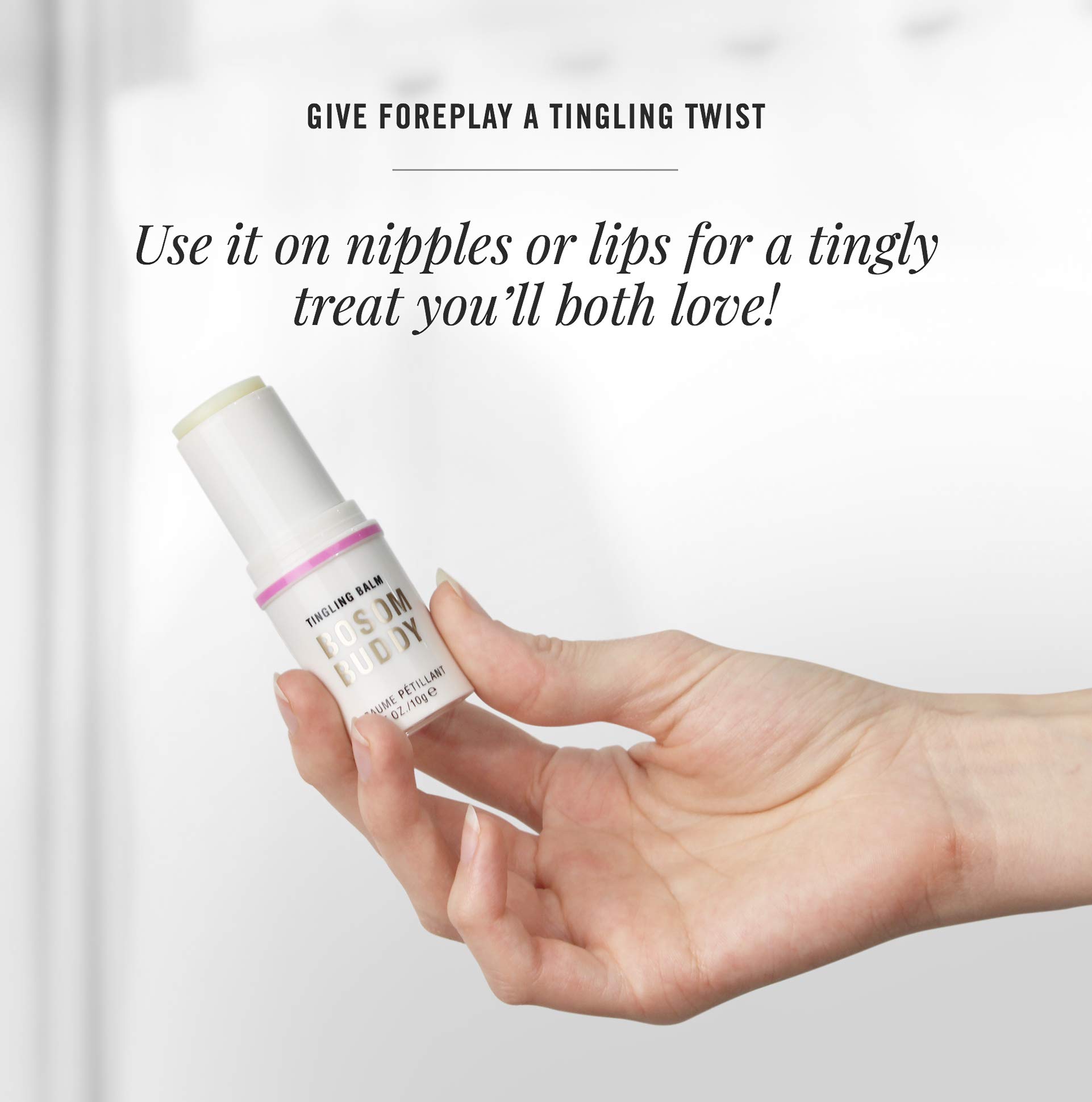 Pure Romance Bosom Buddy, Flavored Nipple Tingling Balm, Nipple Play