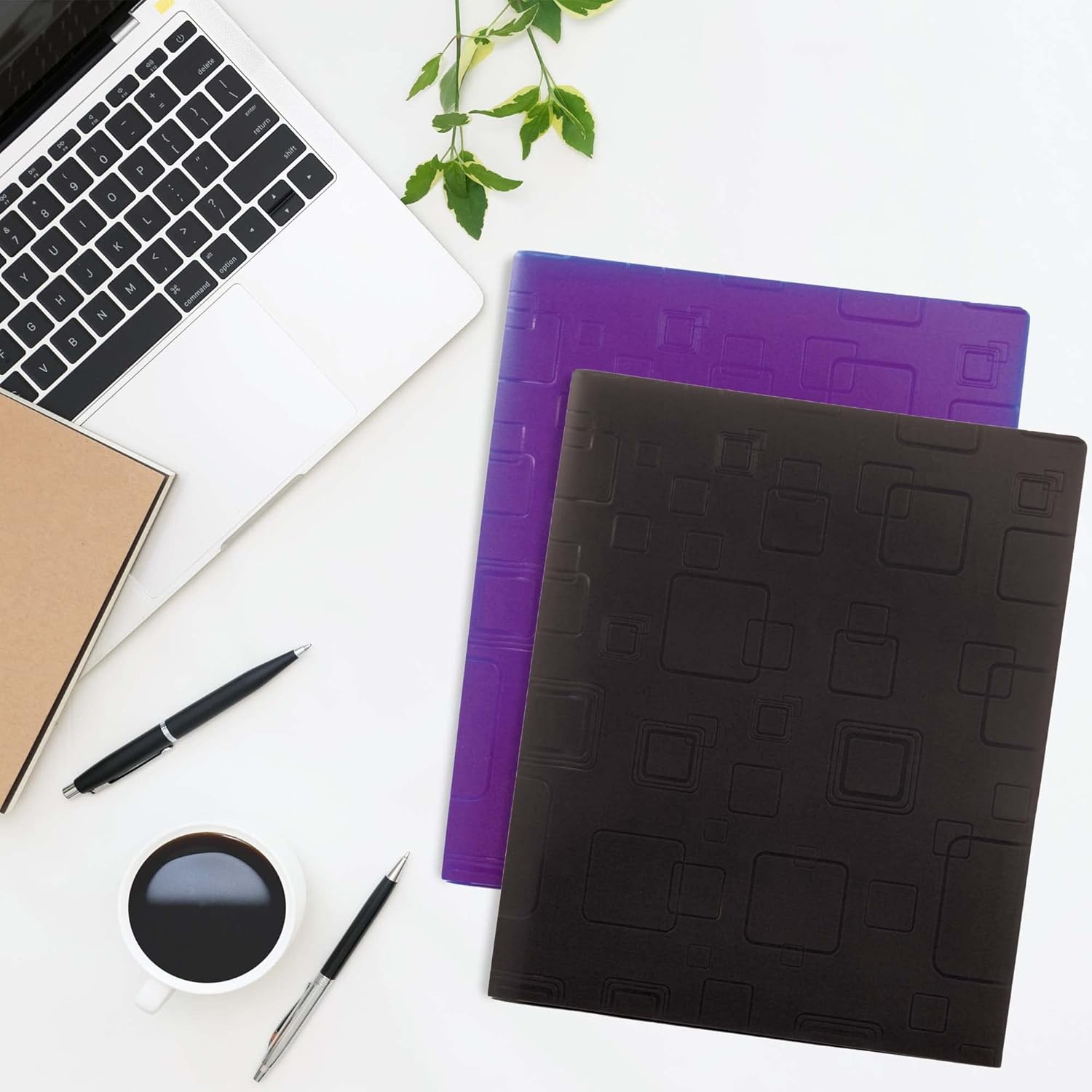 BAZIC – Carpeta De Papel De 2 Bolsillos, 3 Clips De Cierre De Clavijas