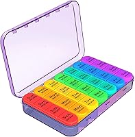 Vista 9 de Daviky Organizador de pastillas 4 veces al día, pastillero semanal de viaje, organizador diario de medicamentos 7 días, soporte grande para guardar