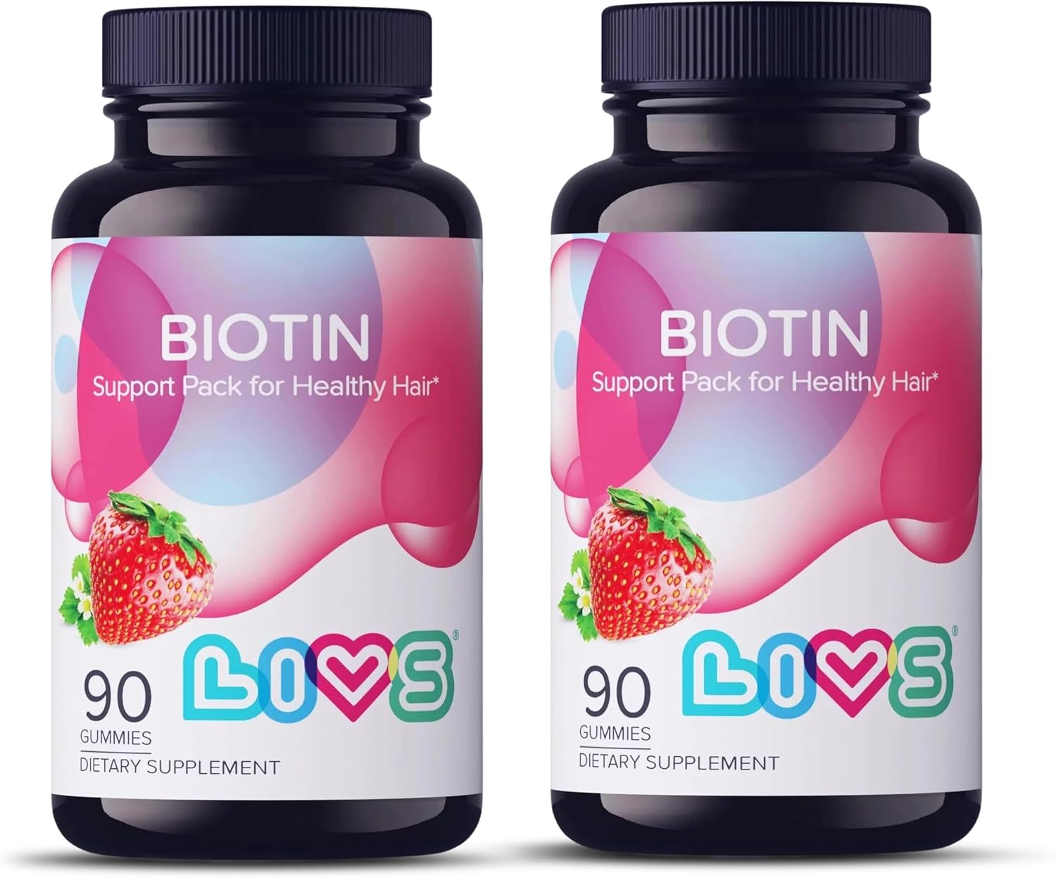 LIVS Biotin Gummies 10000mcg – Supports Healthy Hair, Skin & Nails | Vitamin B7 Supplement for Women & Men | Natural Grape Flavor | Vegan, Gluten Free & Non-GMO | 180 Count with 90 Servings