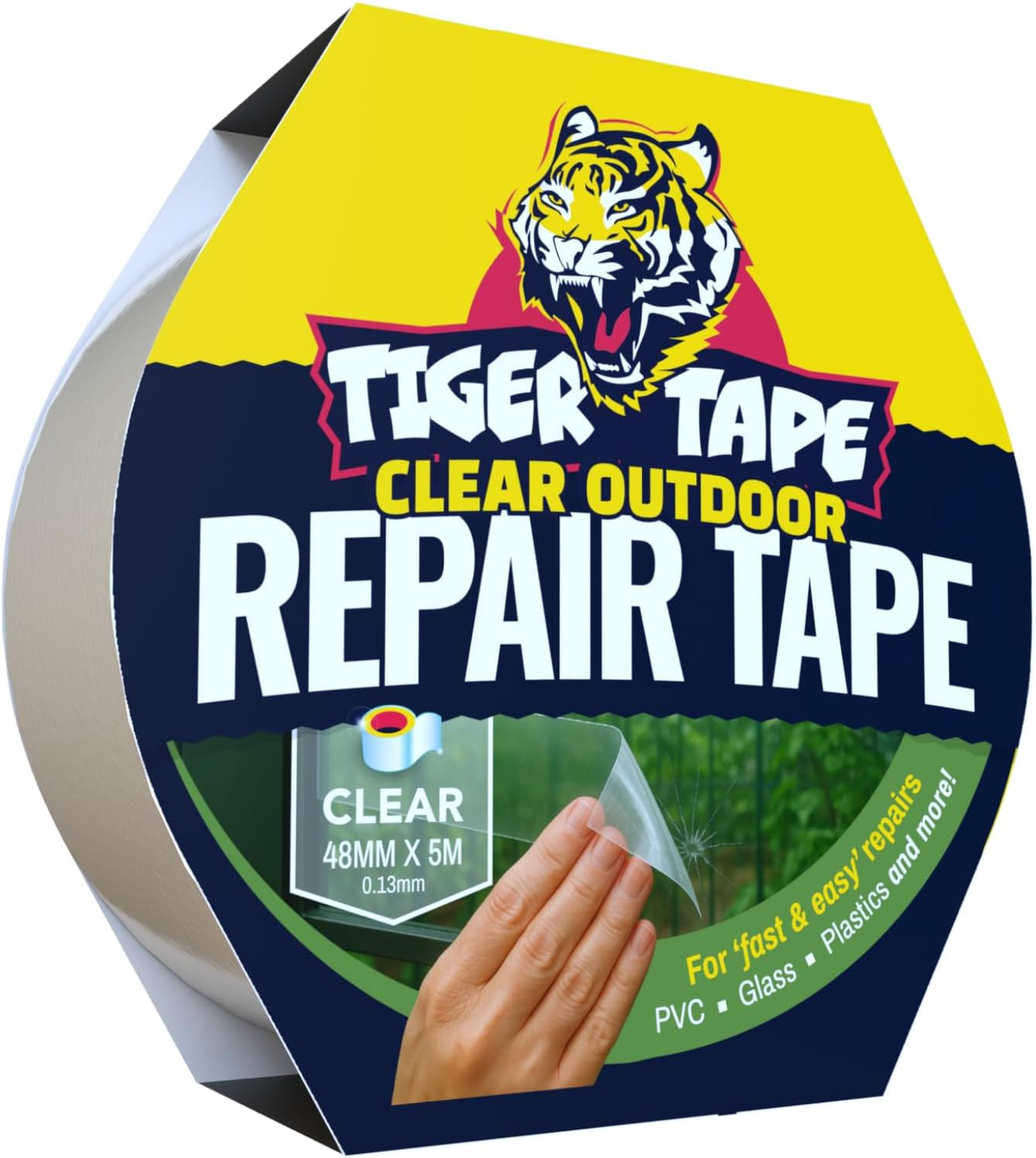 Tiger Tape® Emergency Self-Fusing Plumbers Repair Tape – Waterproof, Self-Amalgamating & Self-Bonding – Stops Leaks Fast | Ideal for Plumbing, Electrical, Automotive & Marine Use (Clear)