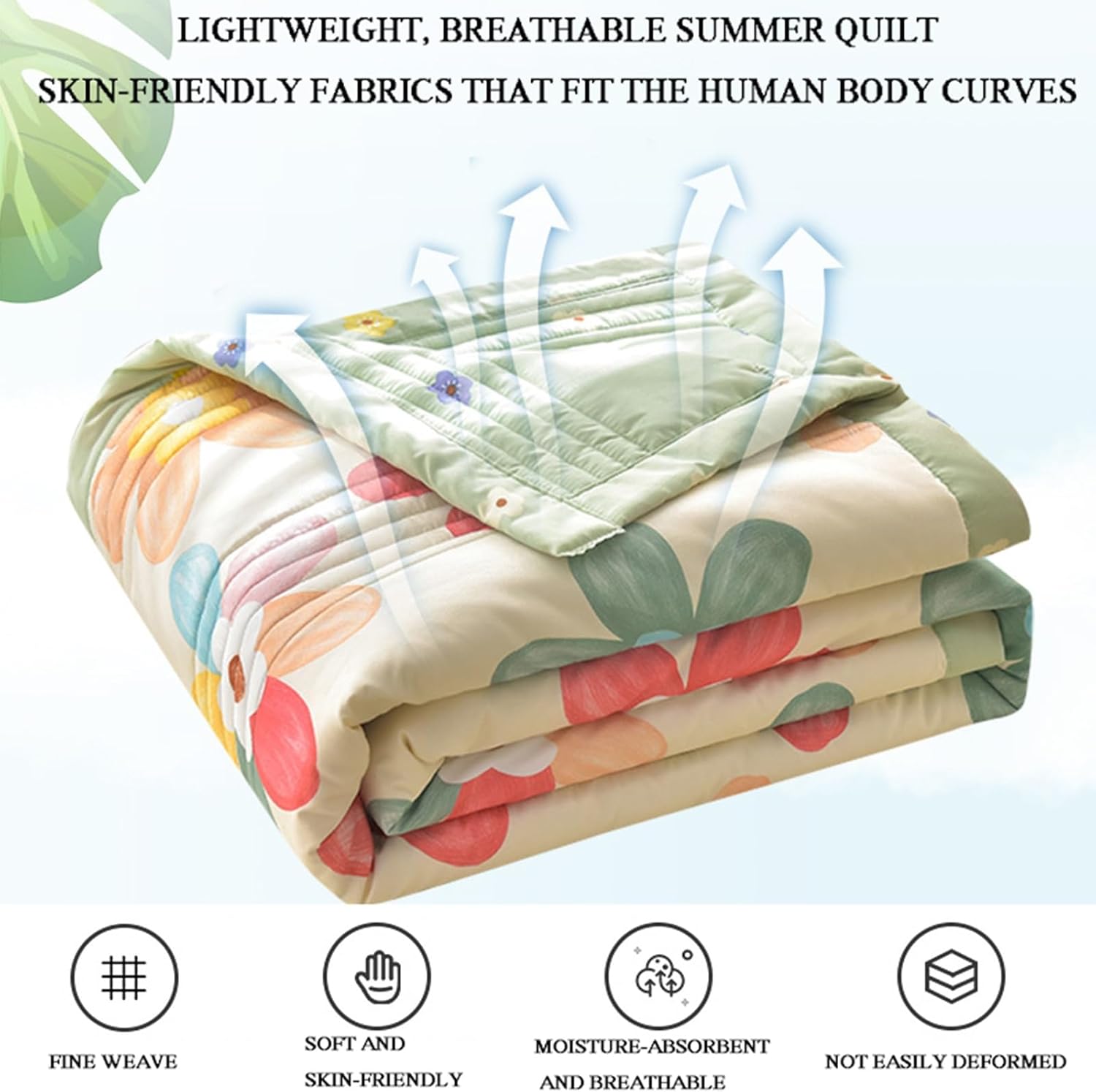 Summer Cooler Quilt, Summer Air Condition Quilt, Double Sided Cold Effect Blanket Cooler Fiber Quilted Quilt, For All Season Size Throw Blanket For Bed (Color : C, Size : 150x200cm)