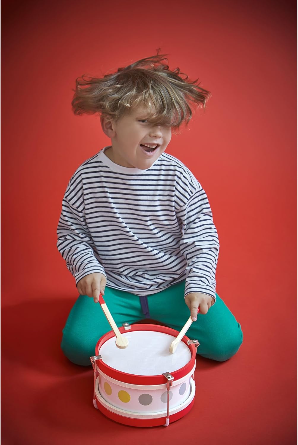 Janod Confetti Wood Drum Children's Music Set - Ages 2+ - J07608
