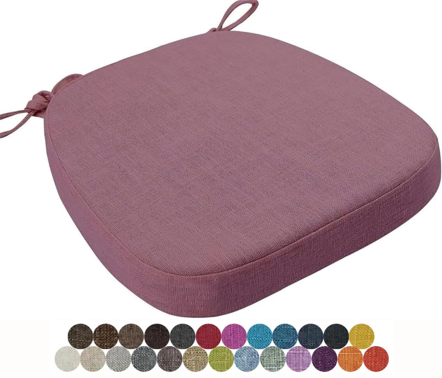 seokor Chair Cushion Kitchen, Memory Foam Chair Pads, 40x38/43x40/43x42cm with Ties Non-Slip Chair Pads，Outdoor Indoor Seat Cushion for Dining Office Garden Chair(Color26,43x42x3cm)