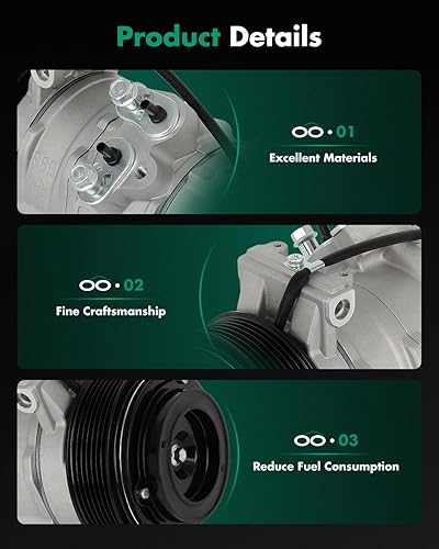 Miniatura 238 de SCITOO CO 10739C - Compresor de CA compatible con Honda Element 2.4L 2003 2004 2005 2006 2007 2008 2009 2010 2011