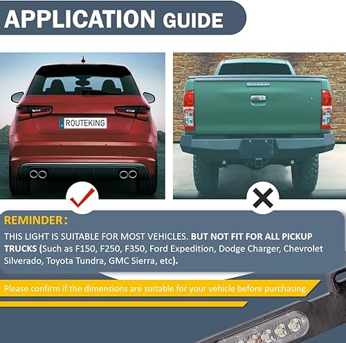 Miniatura 10 de Luces estroboscópicas de matrícula de 13.5 pulgadas, 24 luces LED impermeables para marco de matrícula, luces de advertencia amarillas ámbar para