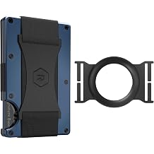 The Ridge EDC Bundle Navy Cash strap Wallet for Men + Airtag Case Combo - Secure, and RFID Protected Wallet with Airtag Holder and Cash Strap